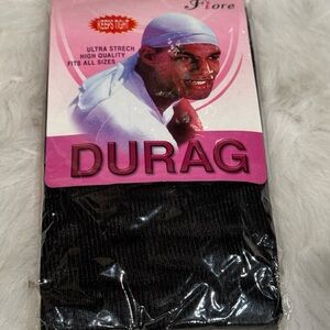 Black Silky Durag Pack for Men Women Waves Set (2)